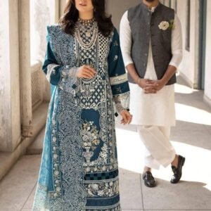 Teal Blue embroided suit