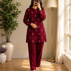 Maroon-Soft Wool 2pc
