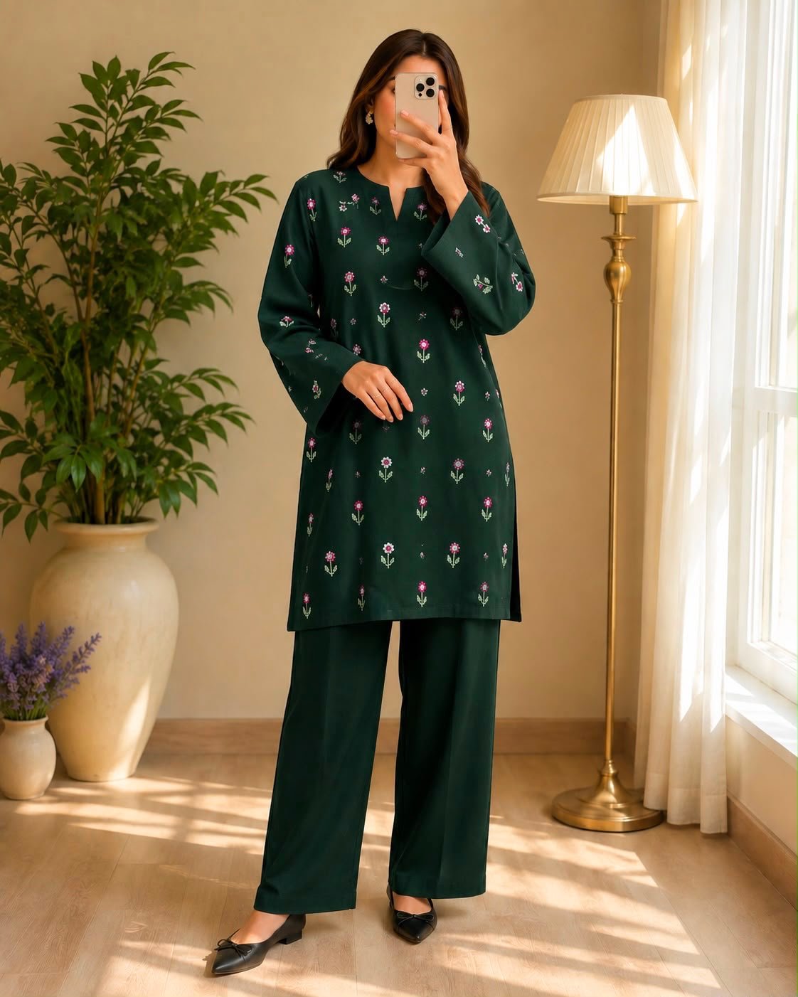 Soft Wool-Dark Green 2pc