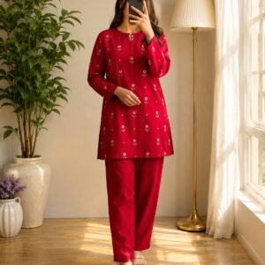 Crimson Red-Soft Wool 2pc
